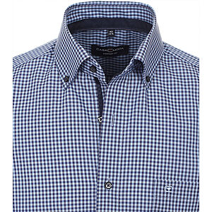 CasaModa | Cityhemd | Bgelfreie Baumwolle | Button-Down-Kragen | Blau Vichy Karo