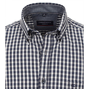 CasaModa | Halbarmhemd | Button-down-Kragen | Baumwolle | Vichy Karo Blau