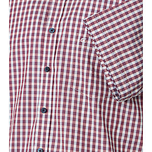 CasaModa | Halbarmhemd | Button-down-Kragen | Baumwolle | Vichy Karo Burgund