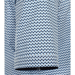 Redmond | Halbarmhemd | Baumwolle Popeline | Kent-Kragen | Blau Minimal Druck