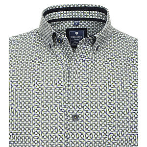 Redmond | Halbarmhemd | Baumwolle Popeline | Button-down-Kragen | Grn Druck