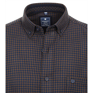 Redmond | Flanell-Hemd | Baumwolle | Mini-Karo | Braun