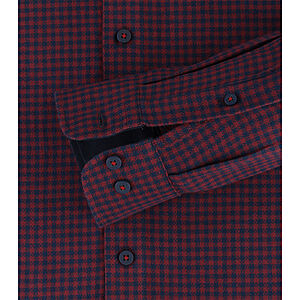 Redmond | Flanell-Hemd | Baumwolle | Mini-Karo | Rot