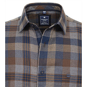 Redmond | Flanell-Hemd | Baumwolle | Sport-Karo | Braun