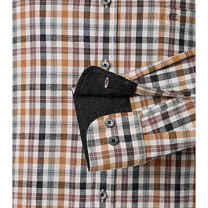 CasaModa | Flanell-Hemd | Button-Down-Kragen | Baumwolle | Sand Karo
