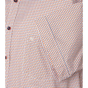 CasaModa | Sommerhemd | Halbarm Baumwolle | Kent-Kragen | Druck Orange
