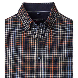 CasaModa | Freizeithemd | Baumwolle Twill | Button down Kragen | Terra Karo