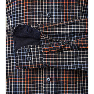 CasaModa | Freizeithemd | Baumwolle Twill | Button down Kragen | Terra Karo
