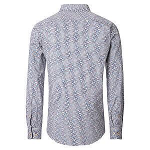 CasaModa | Freizeithemd | Baumwolle Popeline | Button-down-Kragen | Blau Allover Druck