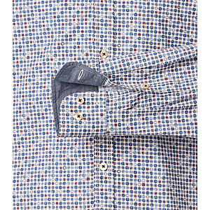 CasaModa | Freizeithemd | Baumwolle Popeline | Button-down-Kragen | Blau Allover Druck