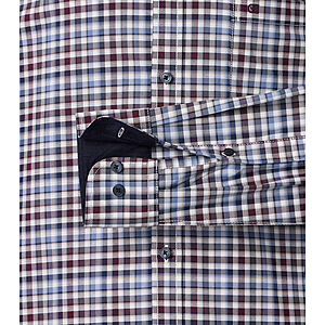 CasaModa | Freizeit Hemd | Oxford Baumwolle | Button down Kragen | Blau Karo
