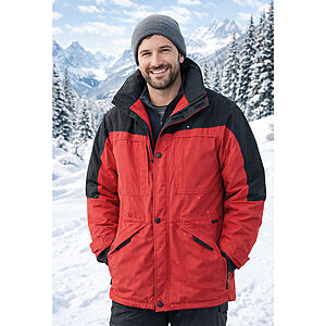Jupiter | Sympatex-Jacke Colour-blocking | Farbe rot schwarz