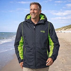 Brigg | Leichte Outdoor Jacke | Farbe schwarz / neongr�n