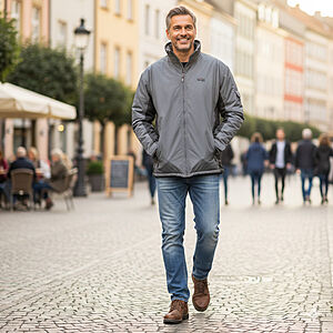 Brigg | Warme Outdoor Jacke | Winterjacke | Asphalt / Schwarz