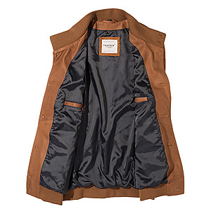 Trapper | Hochwertiger Ziegenvelour-Blouson | Farbe cognac