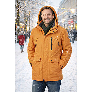 Camel active | Warme Winterjacke | Kapuze mit Teddyfutter | Terra