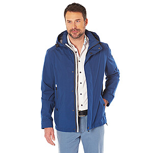 bugatti | Leichter Long-Blouson als Regenjacke | Mit Kapuze | Blau