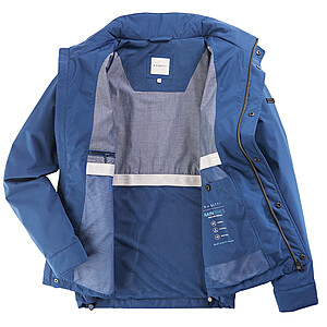 bugatti | Leichter Long-Blouson als Regenjacke | Mit Kapuze | Blau