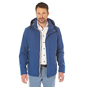 bugatti | Leichter Long-Blouson als Regenjacke | Mit Kapuze | Blau