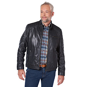 Redpoint | Lamm-Nappa-Jacke im Biker-Stil | Anthrazit