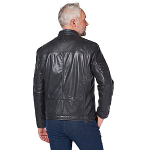 Redpoint | Lamm-Nappa-Jacke im Biker-Stil | Anthrazit