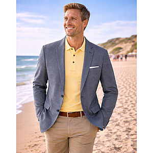 Gebr.Weis | Sakko aus Baumwoll-Jersey | Dunkelblau