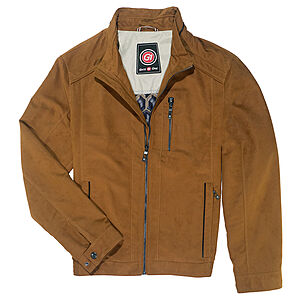 gate one | Leichter Blouson aus Mikrovelour | Cognac