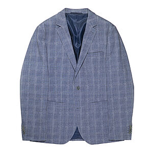 Gebr.Weis | Sakko aus Baumwoll-Jersey | Blau Karo