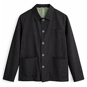 Gebr.Weis | Leichte Hemdjacke | Leinen-Baumwolle | Schwarz