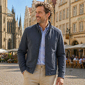 S4 | Mikrovelour | Leicht-Blouson | Marine