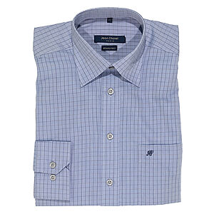 Jean Chatel | City Hemd | Bgelfreie Baumwolle | Kent-Kragen | Blau Mini-Karo