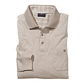 Jersey-Hemd Easy-Care mit Polo-Kragen | Farbe sand