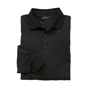 Jersey Hemd Easy-Care mit Polo-Kragen | Farbe schwarz