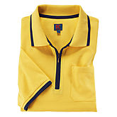 Kimmich | Elastisches Polohemd Piqué mit Zipper | Farbe gelb