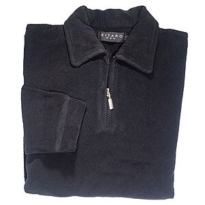 Kitaro | Fleece-Polo mit Reiverschluss | Schwarz