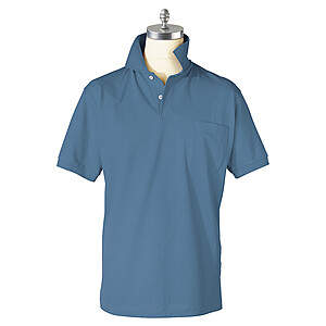Kitaro | Kurzarm Polo Piqu Jeansblau | Mit extra langem Rumpf