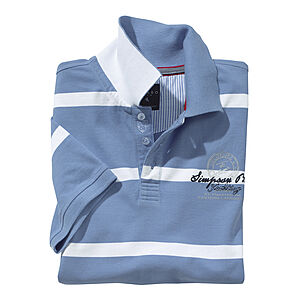 Kitaro | Ringel-Polo | Baumwolle Piqu | Azur