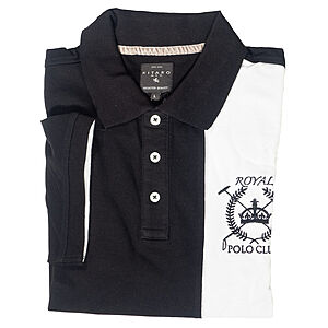 Kitaro | Streifen Polo | Baumwolle Piqu | Schwarz