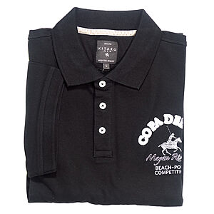 Kitaro | Uni-Polo-Shirt | Mit Knopfleiste | Schwarz