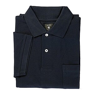 Kurzarm Polo Piqu | Farbe marine | Mit extra langem Rumpf