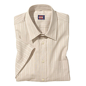 Kurzarmhemd | Uni-Sportiv | Kent-Kragen | Baumwolle | Natur