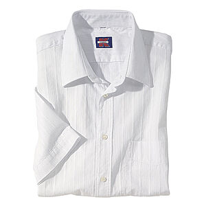 Kurzarmhemd | Uni-Sportiv | Kent-Kragen | Baumwolle | Weiss