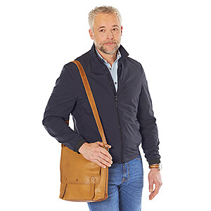 Bffelkalbleder Umhngetasche Farbe cognac