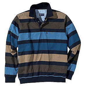 Langarm Polohemd Farbe blau/braun