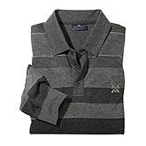 Langarm-Polohemd bügelfrei | Farbe grau gestreift