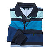Langarm-Polohemd | Bügelfrei + trockner-geeignet | Farbe marine-aqua-royal
