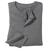   Langarm Shirt mit Knopfleiste | elastische Baumwolle | Grau