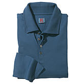   Langarm Shirt mit Polo-Kragen | elastische Baumwolle |  Blau