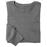   Langarm Shirt mit Rundhals | elastische Baumwolle | Grau