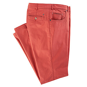 Luigi Morini | Sommerleichte High-Stretch Baumwoll-Hose | Rot